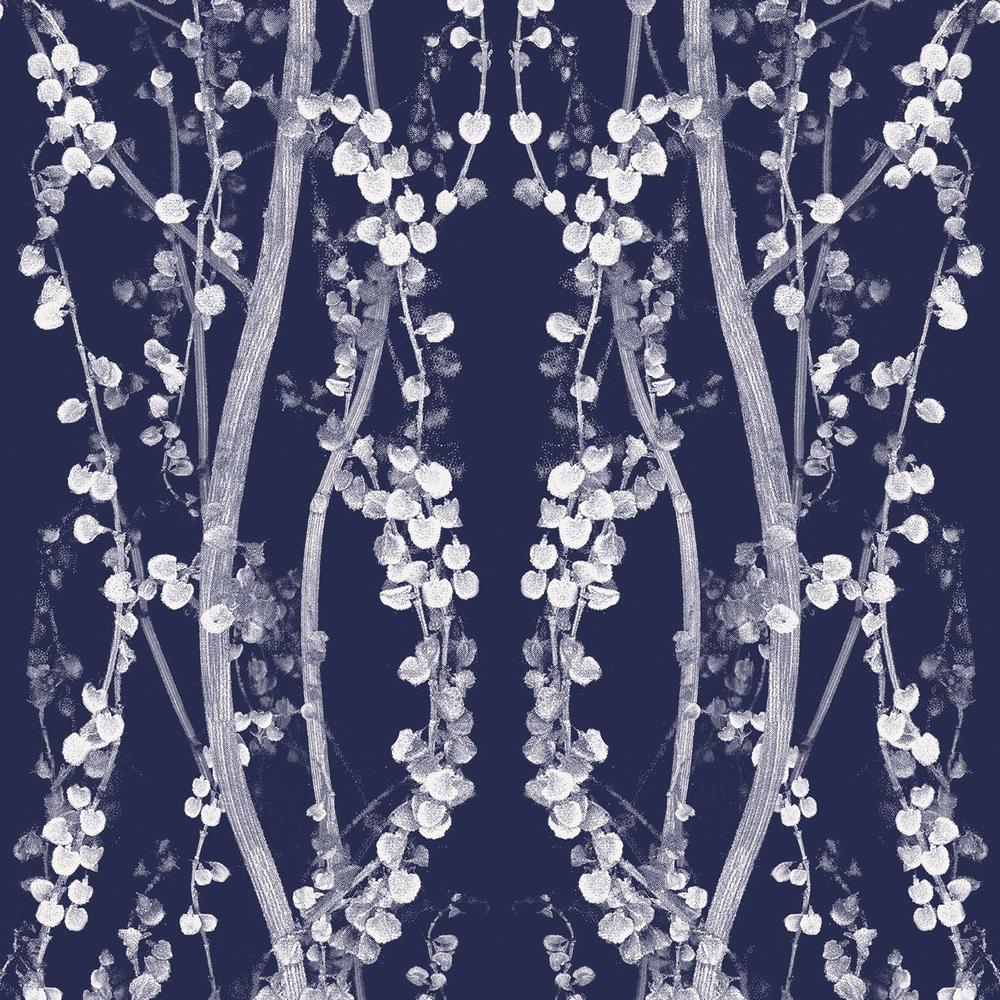 Tempaper Mystery Blue Branches Wallpaper-BR089 - The Home Depot