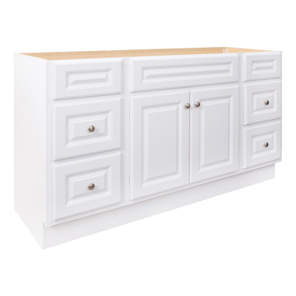 hampton 60 in. w x 21 in. d x 33-1/2 in. h bathroom vanity cabinet only in  white