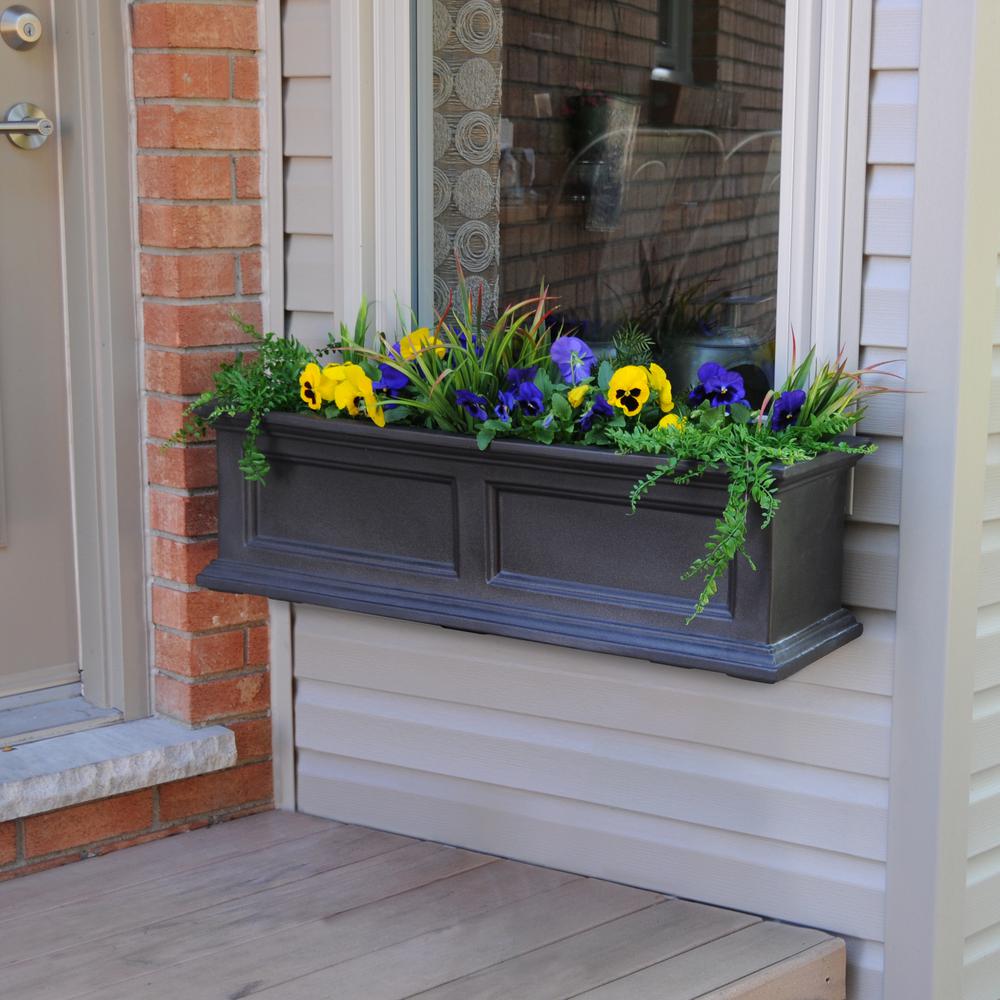 Mayne Fairfield 11 in. x 36 in. Plastic Window Box5822B The Home Depot