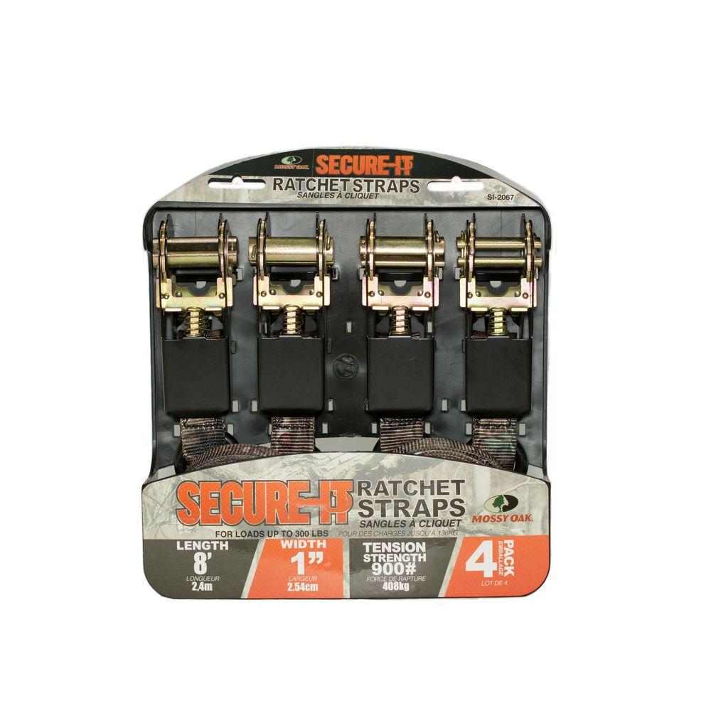 Keeper 1 in. x 10 ft. x 300 lbs. Ratchet TieDown (4Pack)05508V