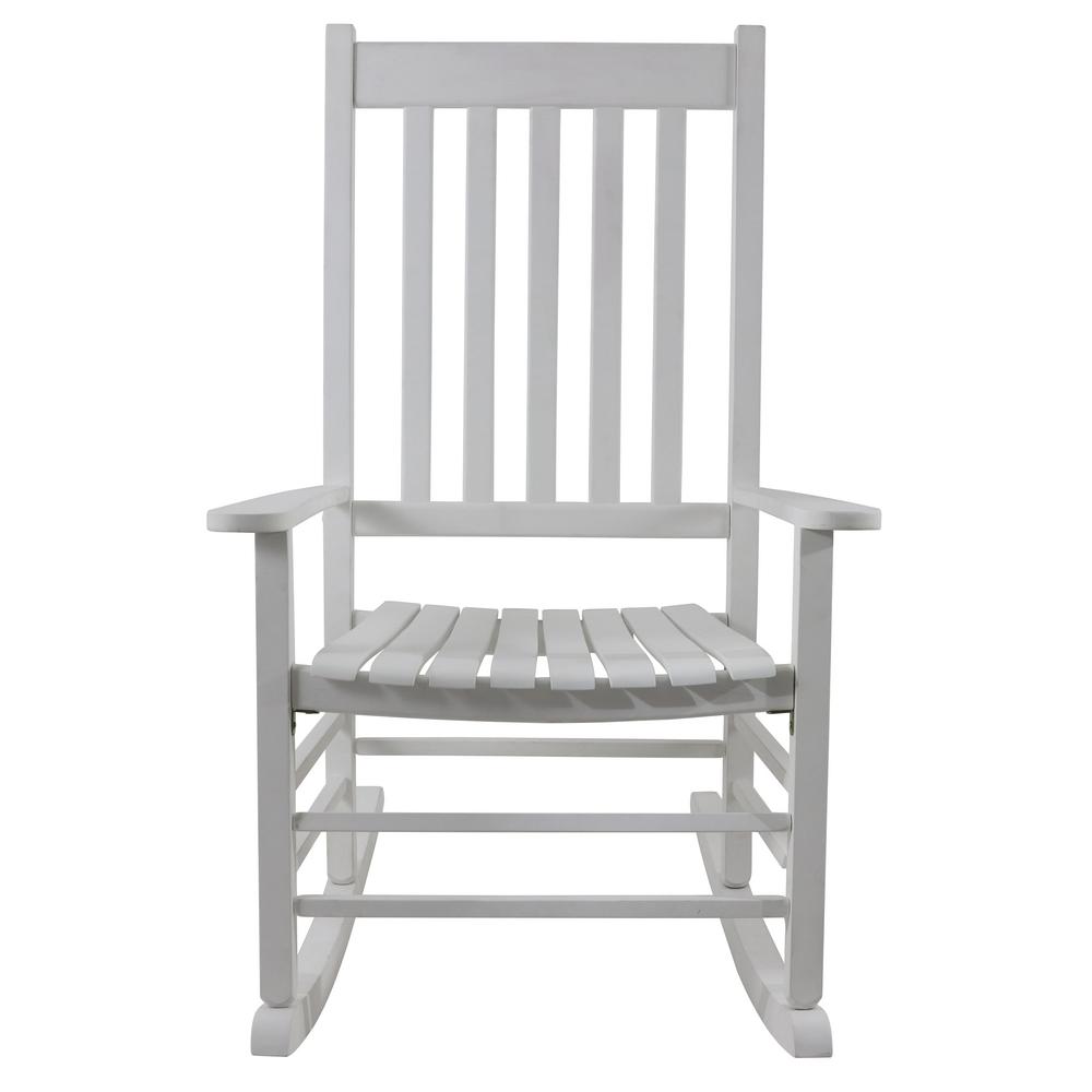 Decor Therapy Shelby White Wood Outdoor Porch Rocker Fr9558 The Decor Therapy Shelby White Wood Outdoor