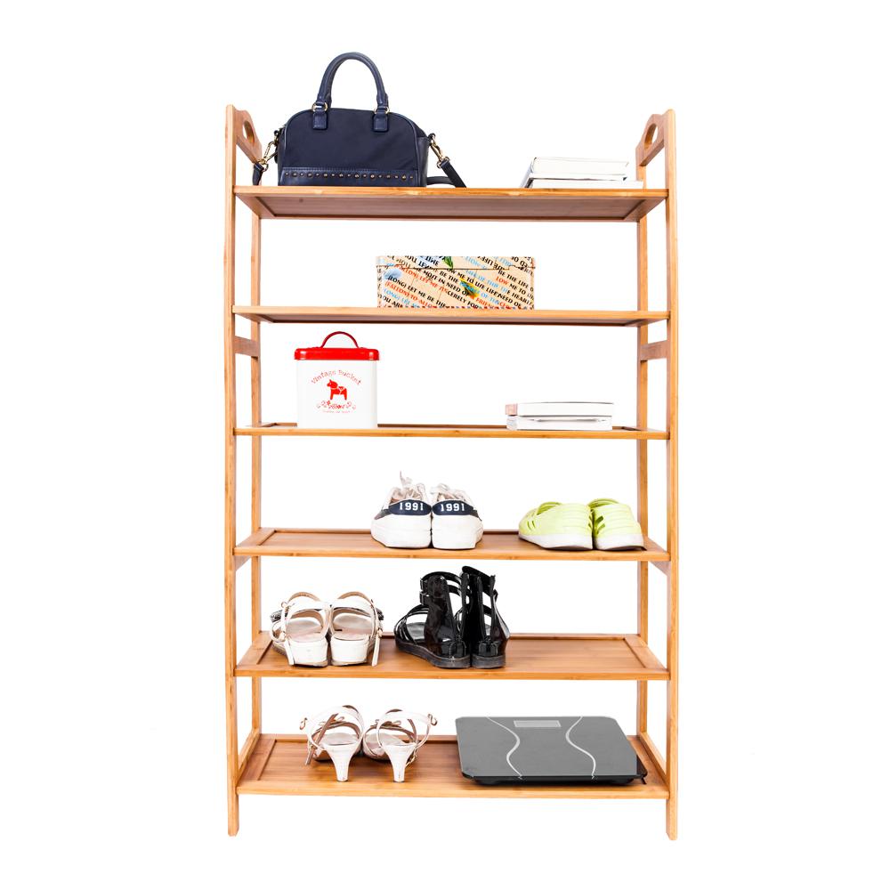 Unbranded 6 Layers Wood Color Shoe Racks And Shelves Bamboo Board Shoe Organizer 13029176 The Home Depot