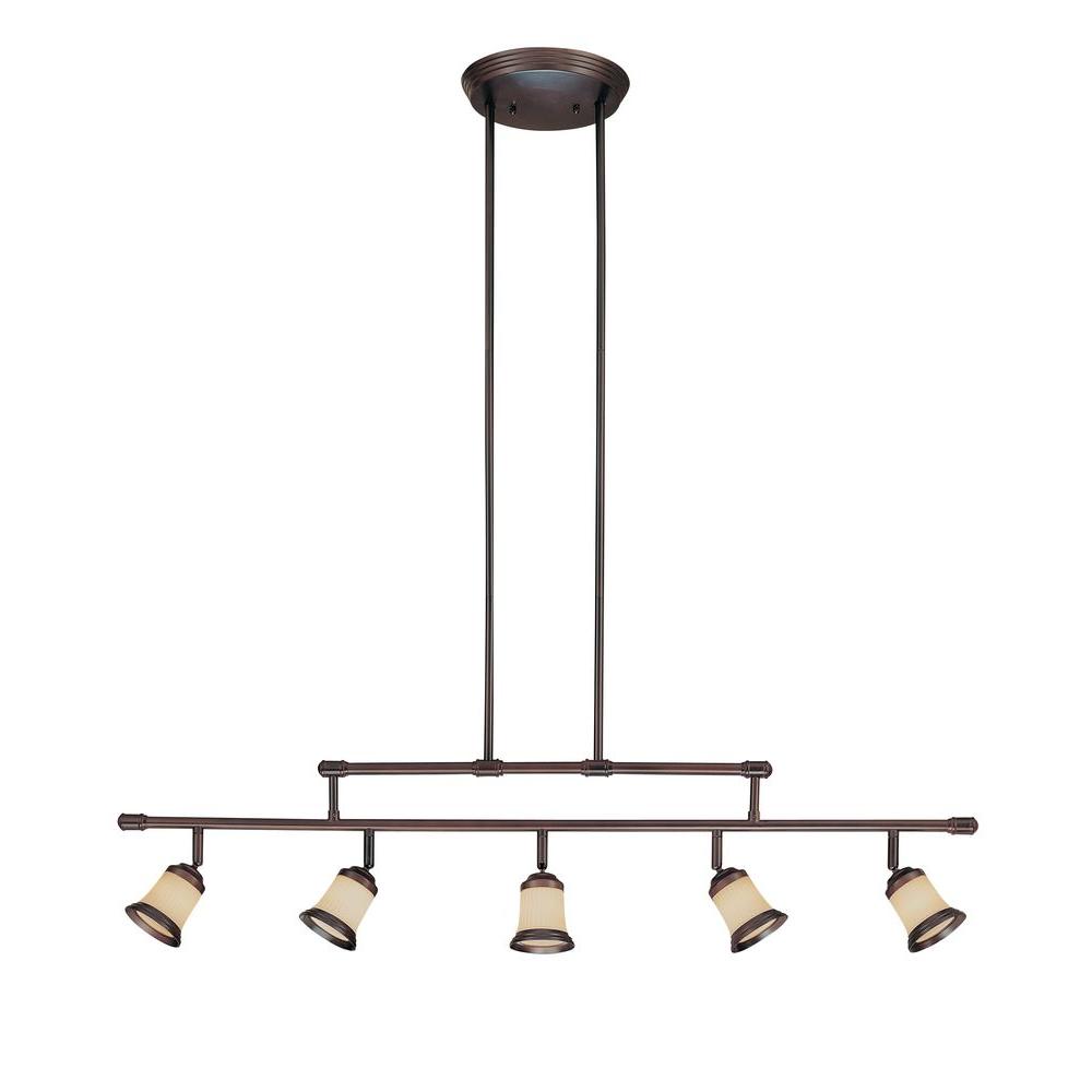 Hampton Bay 5-Light Antique Bronze Adjustable Height Track Lighting ...