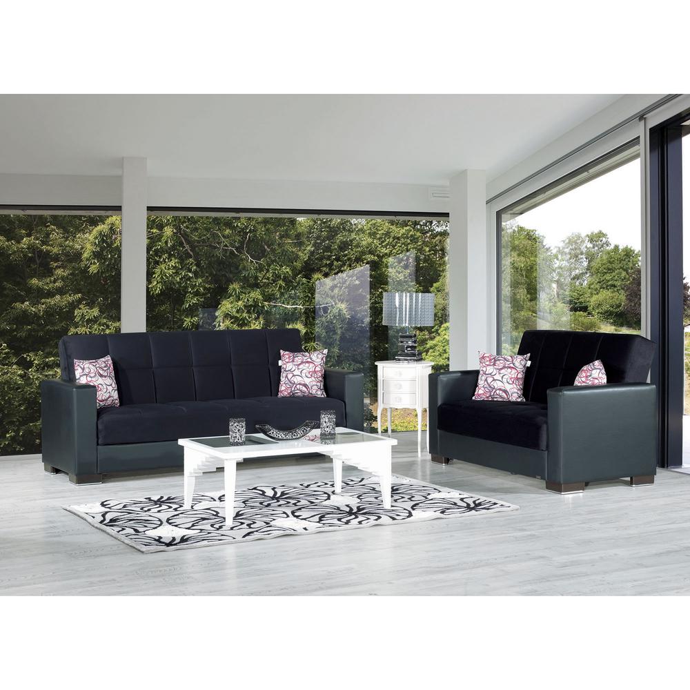 Ottomanson Armada Black Fabric Upholstery Sofa Sleeper Bed With Ottomanson Armada Black Fabric