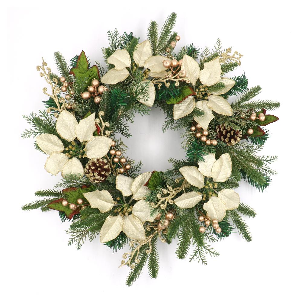 Aleko 23 5 In Unlit Artificial Christmas Wreath Chdw60iv Hd The