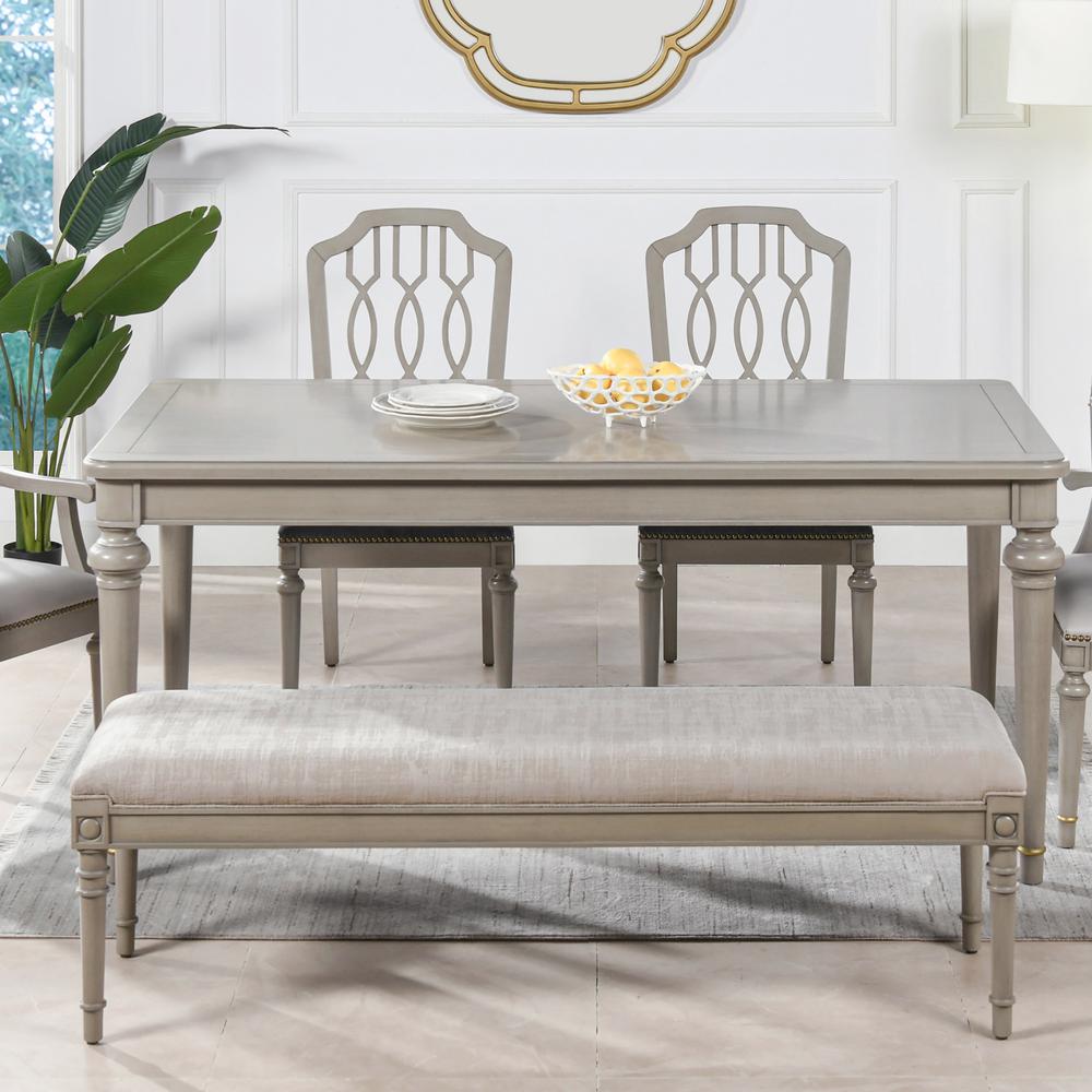 Jennifer Taylor Dauphin 71 In Cashmere Gray Birchwood Rectangular 6 Seater Dining Table Cz87111 The Home Depot