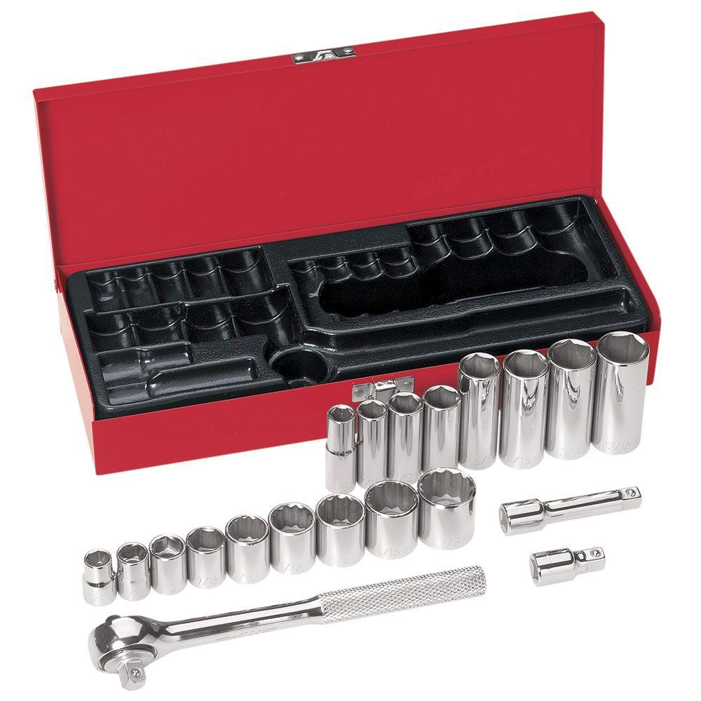 Klein Tools 20Piece 3/8 in. Drive Socket Wrench Set65508 The Home Depot