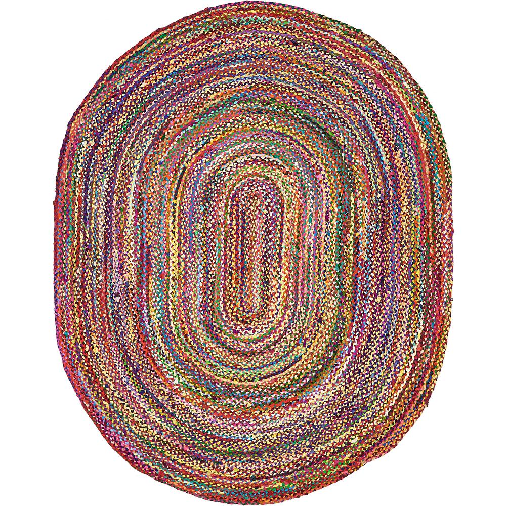 Unique Loom Braided Chindi Multi 8 Ft X 10 Oval Area Rug Unique Loom Braided Chindi Multi 8 Ft X 10 Oval Area Rug