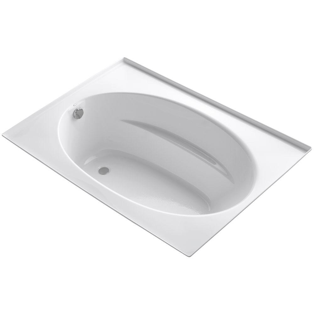 KOHLER Windward 5 ft. Reversible Drain Bathtub with FourSided Integral Flange in WhiteK1113F