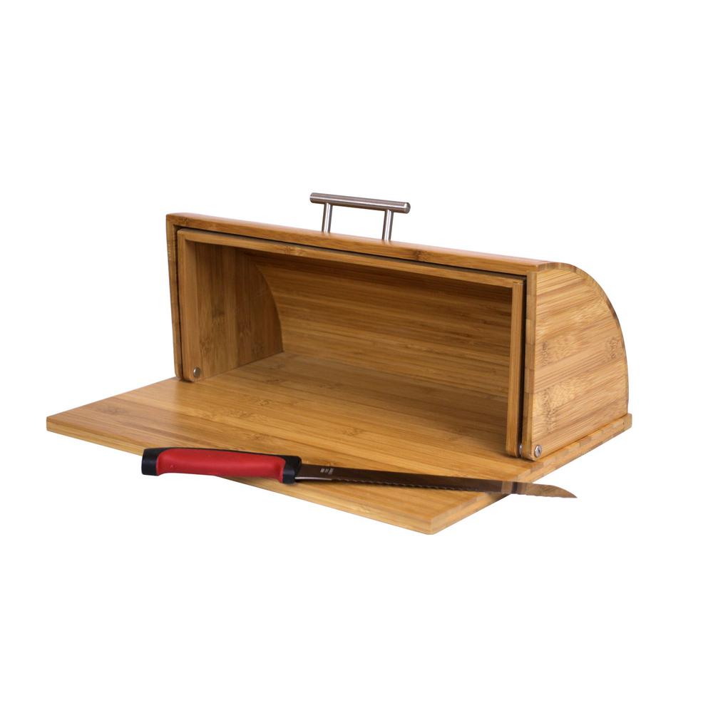 Bread Bo Countertop Storage The Home Depot Bamboo Bread Box