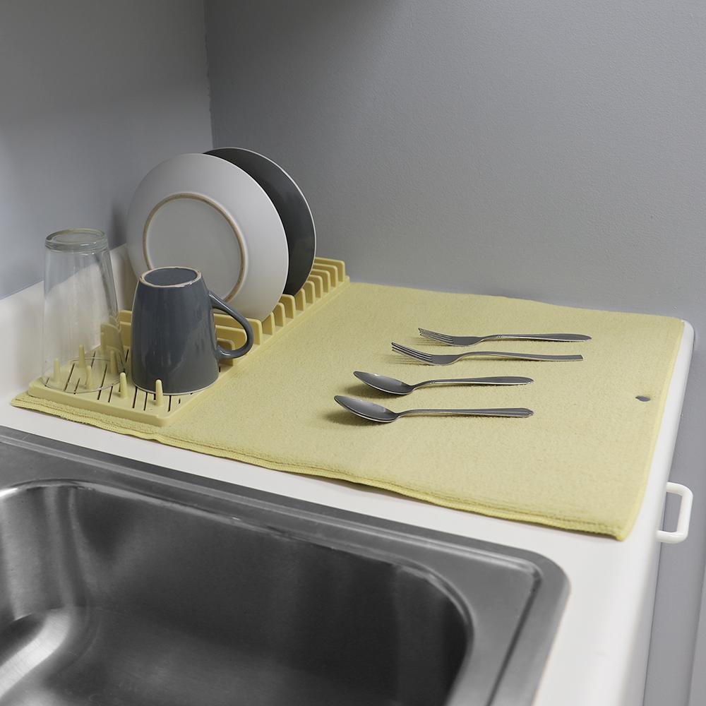 Unbranded 3Section Gold Dish Rack with MatHDC73682 The Home Depot