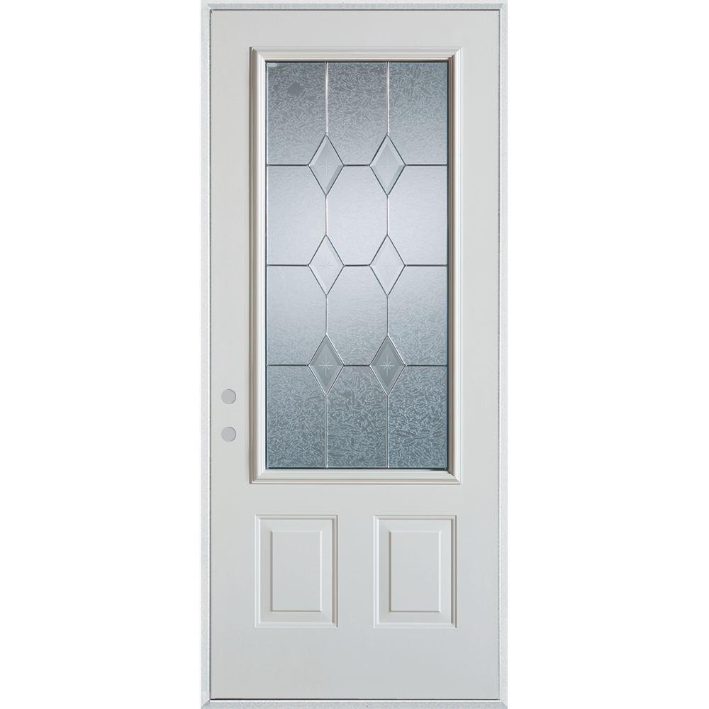 Stanley Doors 36 In X 80 In Geometric Brass 3 4 Lite 2 Panel
