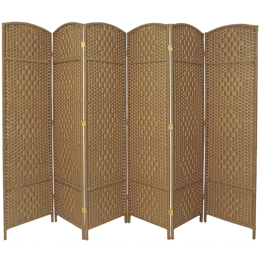 Oriental Furniture 7 ft. Natural 6Panel Room DividerFB7OPDMNAT6P