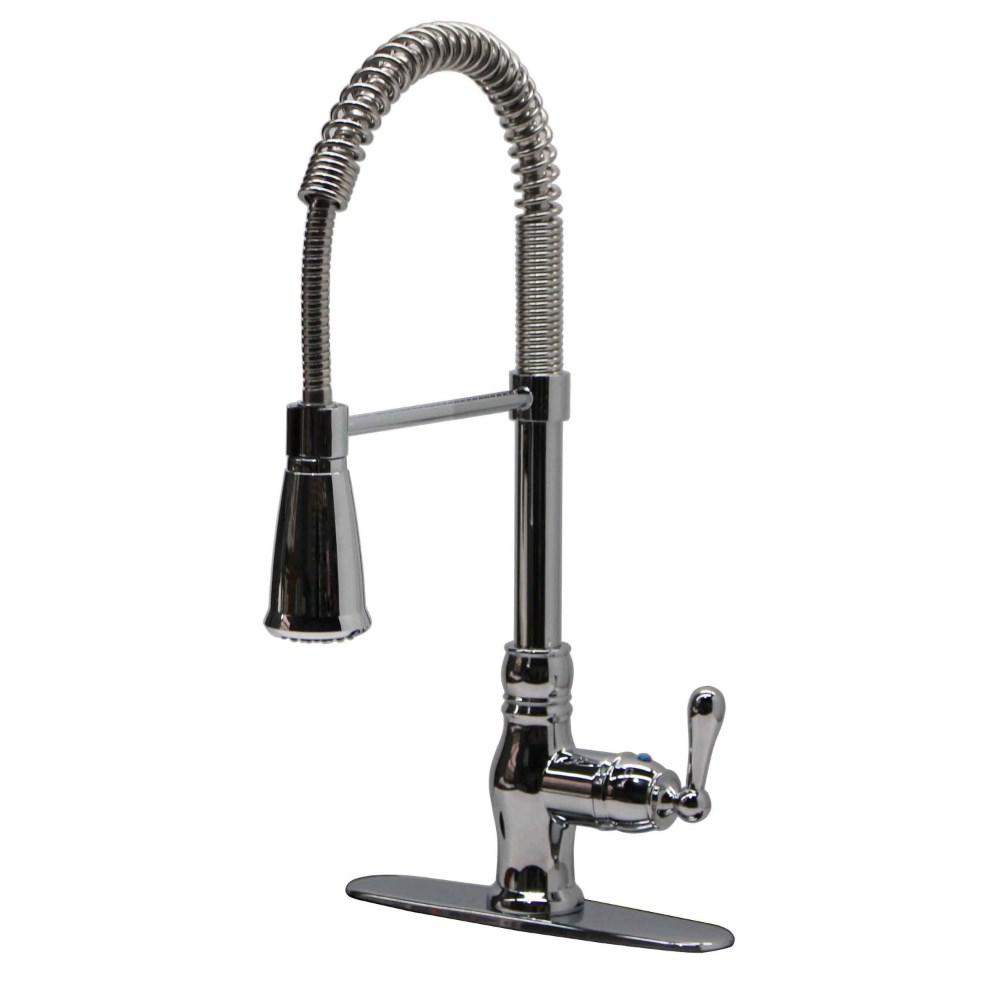 Ultra Faucets Prime Collection Single Handle Pull Down Sprayer Kitchen Faucet In Stainless Steel