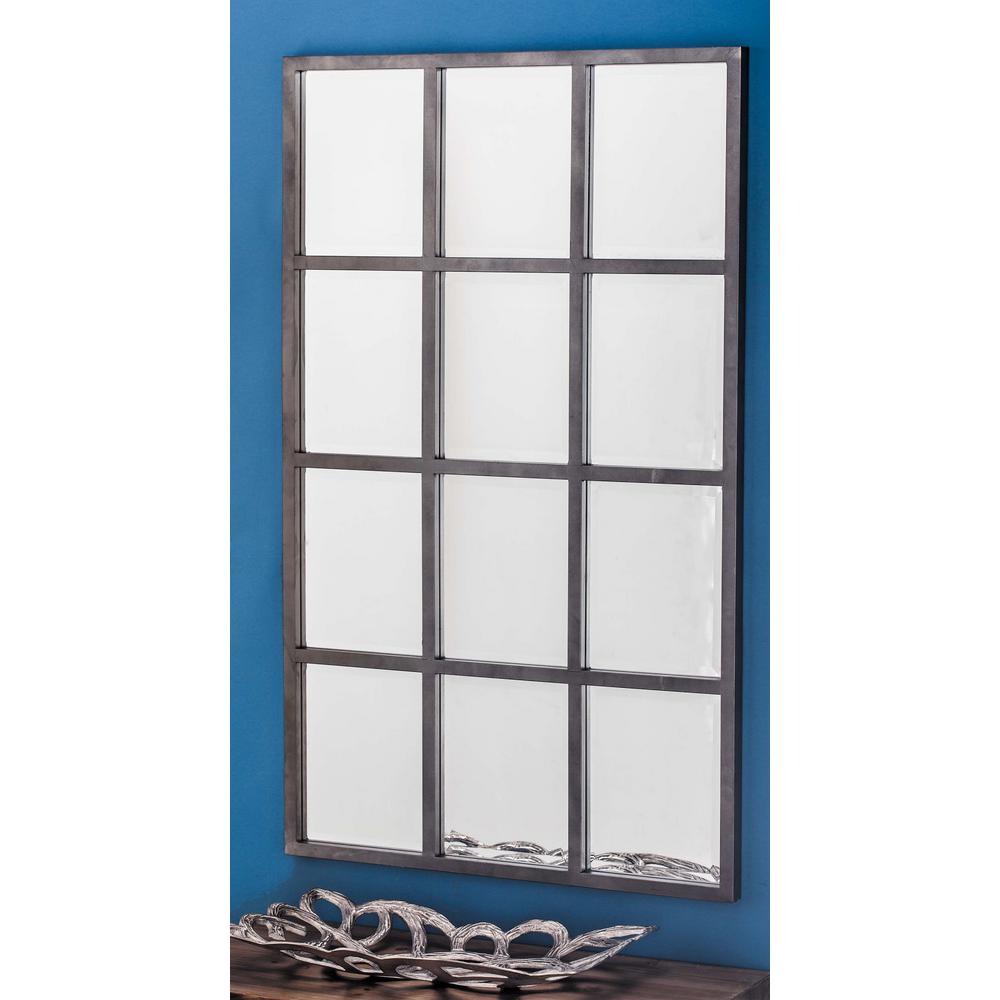 44 in. x 27 in. 12Panel Gray Framed Wall Mirror53381 The Home Depot