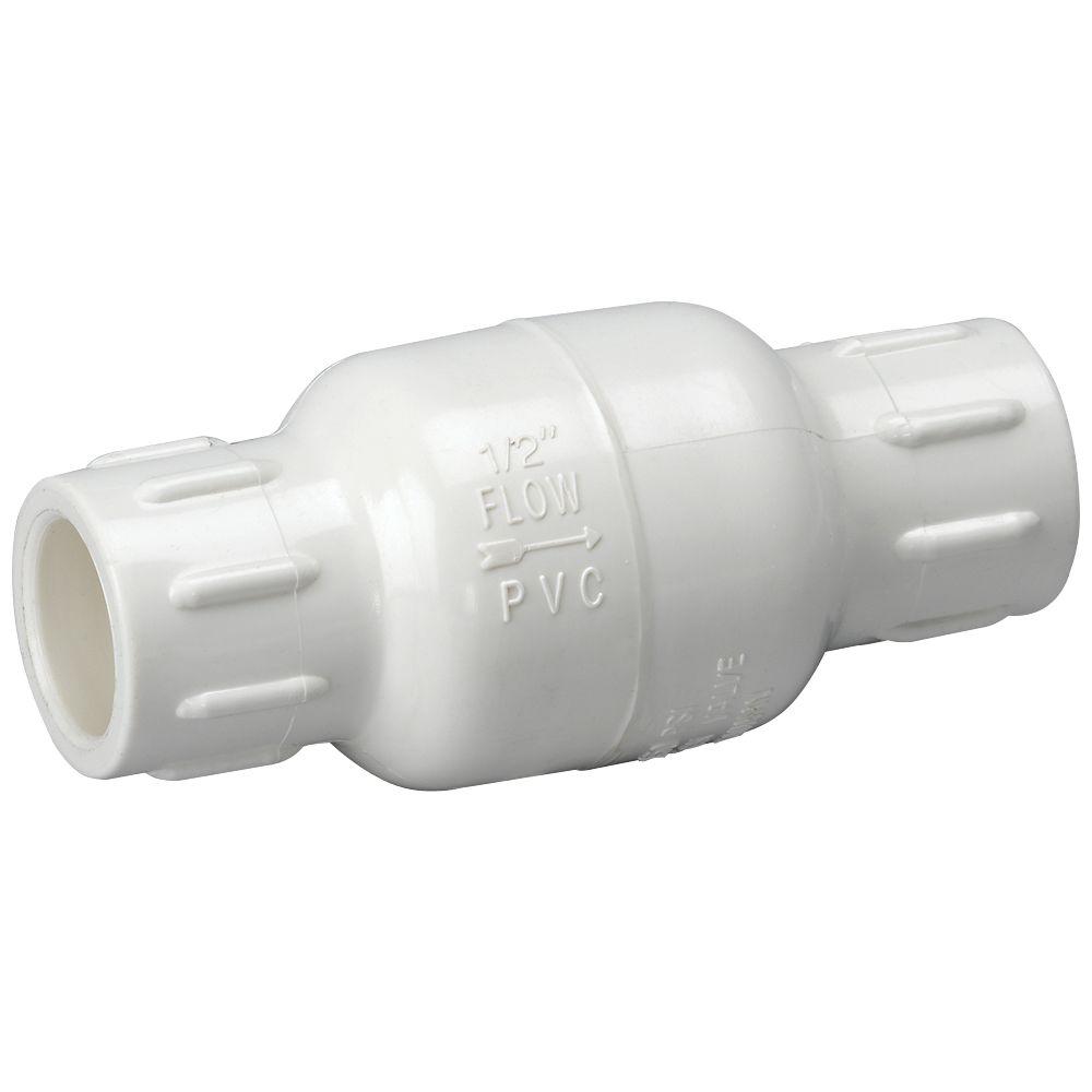 Homewerks Worldwide 1/2 in. PVC Sch. 40 Slip x Slip InLine Check Valve