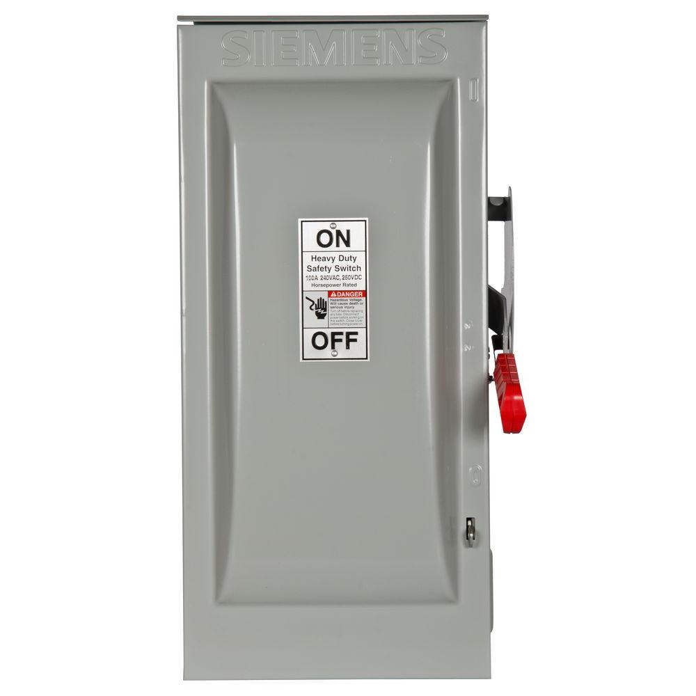 Siemens Heavy Duty 100 Amp 240Volt 2Pole Outdoor Fusible Safety