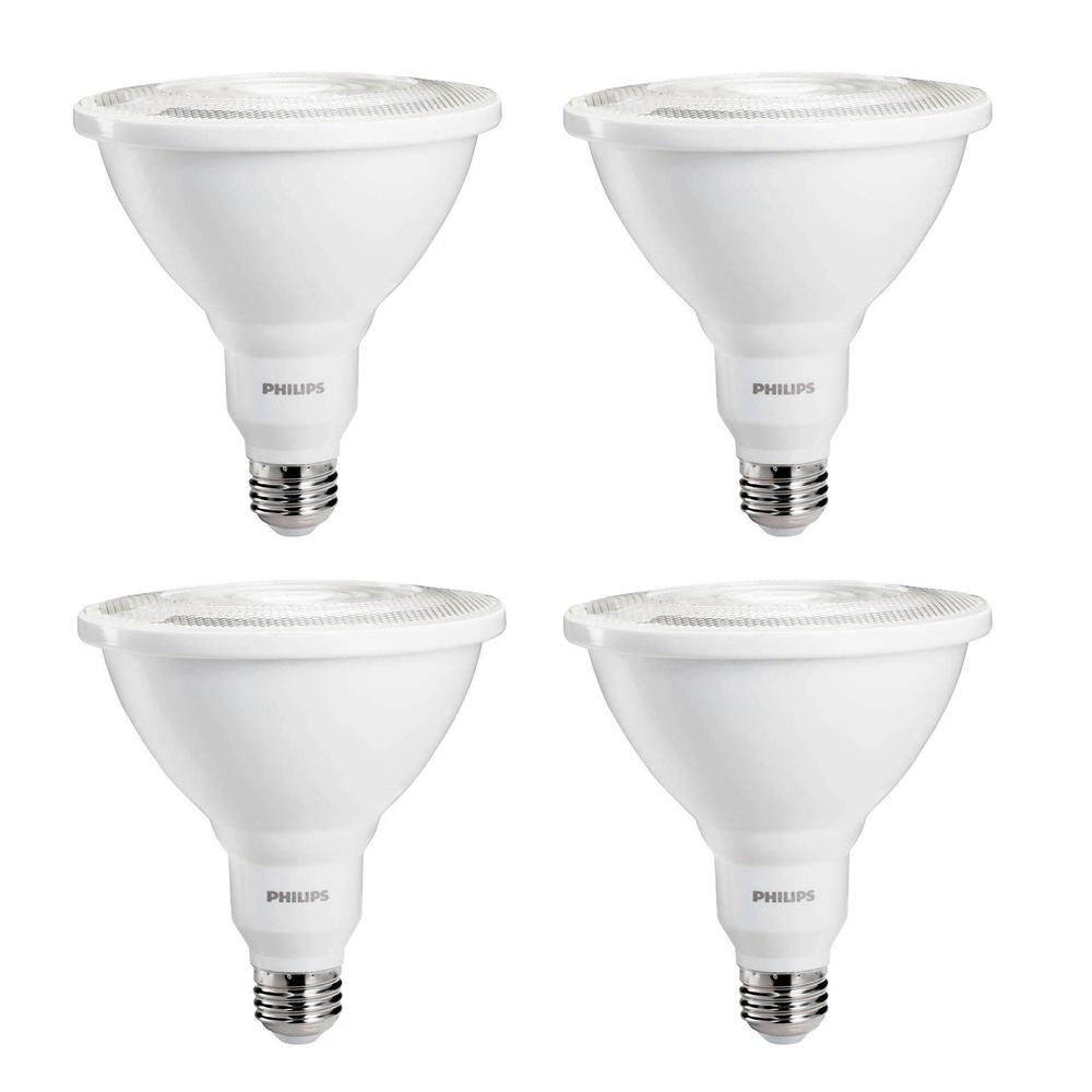 Flood And Spot 4 Light Bulbs Lighting The Home Depot 100 Watt Equivalent Par38 Led Indoor Outdoor Flood Light Daylight Ambient 4