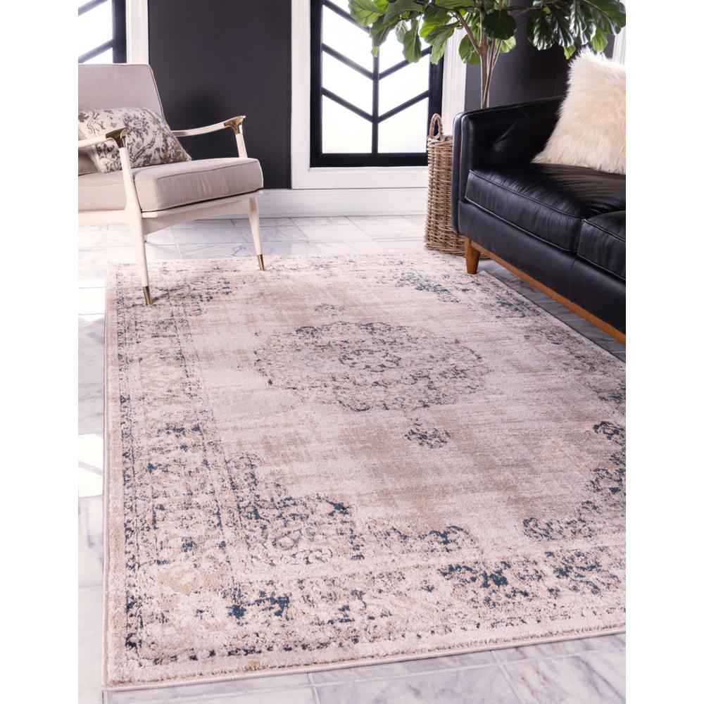 Unique Loom Leila Blackthorn Tan Navy Blue 7 Ft X 10 Ft Area Rug