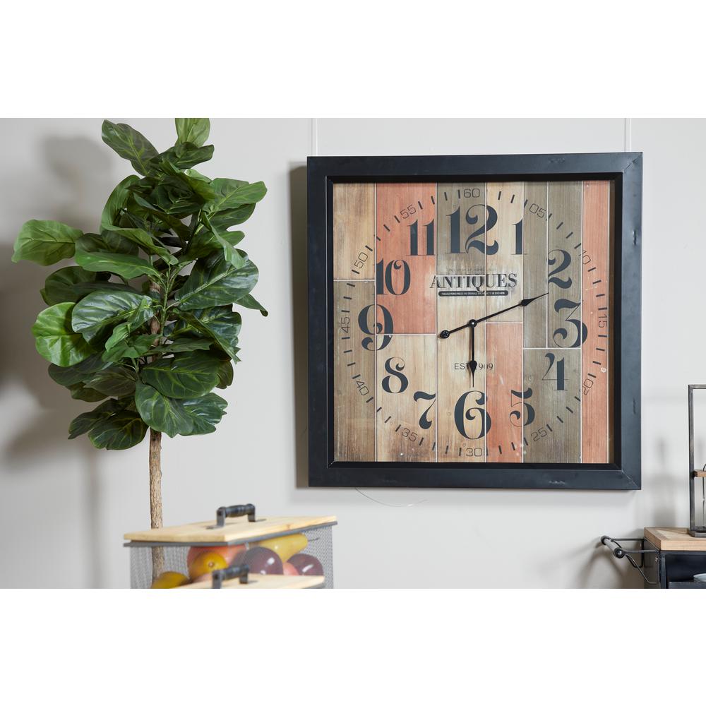 Litton Lane Industrial Oversized Brown Wood And Silver Metal Wall