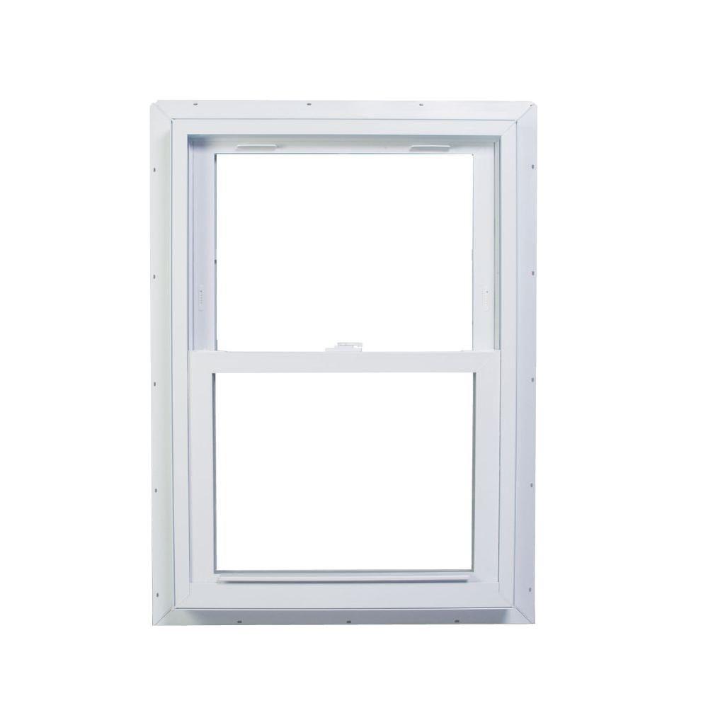 American Craftsman 3375 In X 5675 In 3000 Series Double Hung Fin Vinyl Window White 3000 5117