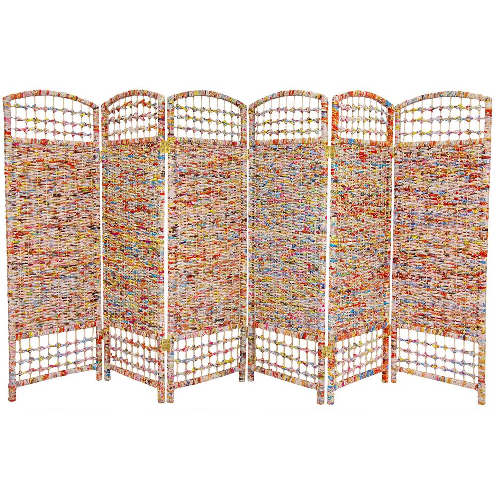 Oriental Furniture 4 ft. White 4Panel Blank Canvas Room Divider CV