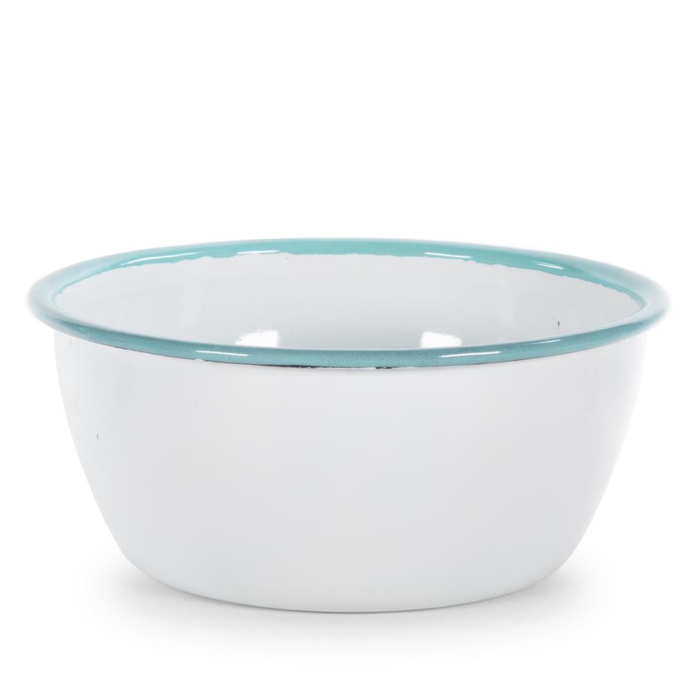 Golden Rabbit Sea Glass Rolled Edge 3Cup Enamelware Bowl (Set of 4