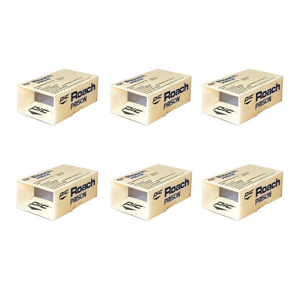 PIC 2 Roach Prison Covered Insect Glue Trap (6-Packs) by PIC