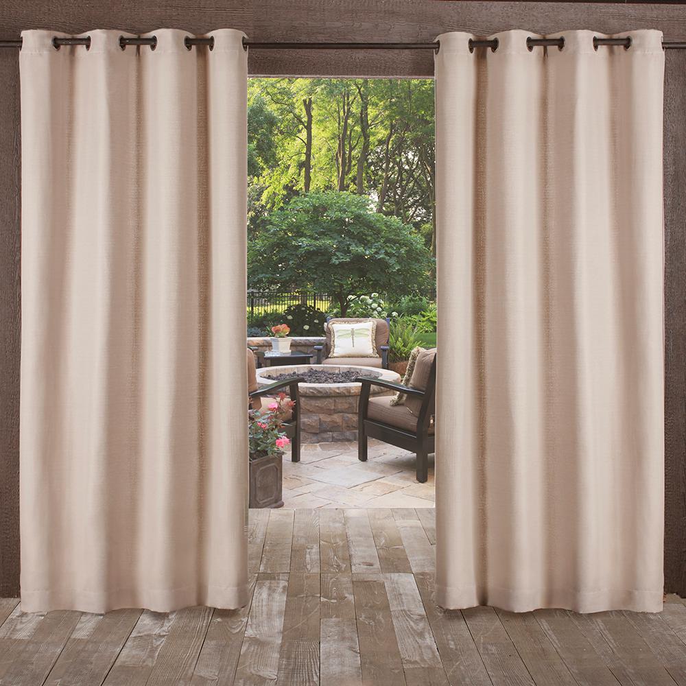 Delano 54 in. W x 108 in. L Indoor Outdoor Grommet Top Curtain Panel in