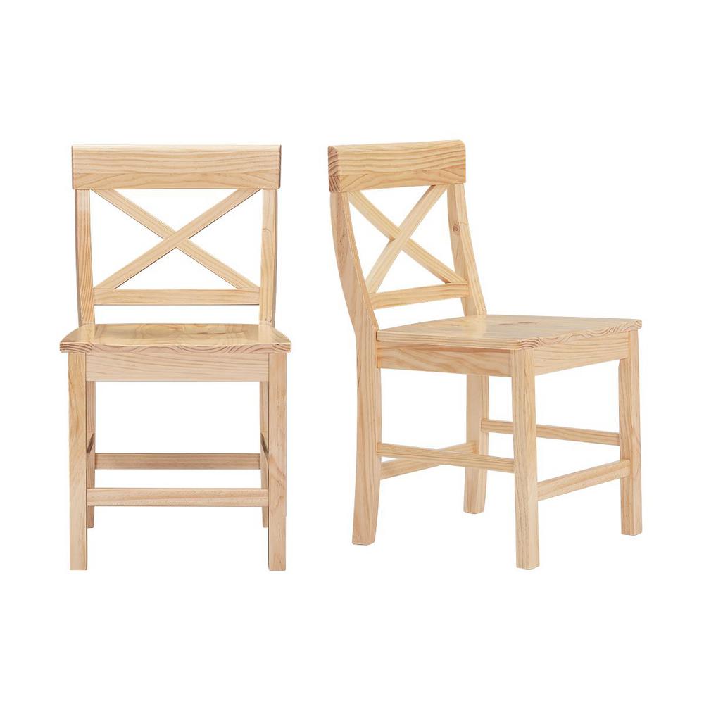 StyleWell Cedarville Unfinished Wood Chair with Cross Back (Set of 2) (19.42 in. W x 31.98 in. H) was $149.0 now $89.4 (40.0% off)