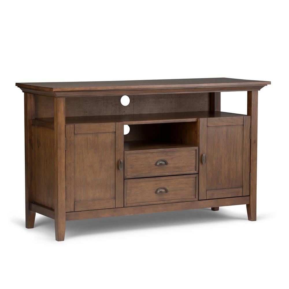 Simpli Home Redmond Solid Wood 54 In Wide Rustic Tv Media Stand Wide Rustic Tv Media Stand In Natural Aged Brown For Tvs Upto 60 By Simpli Home