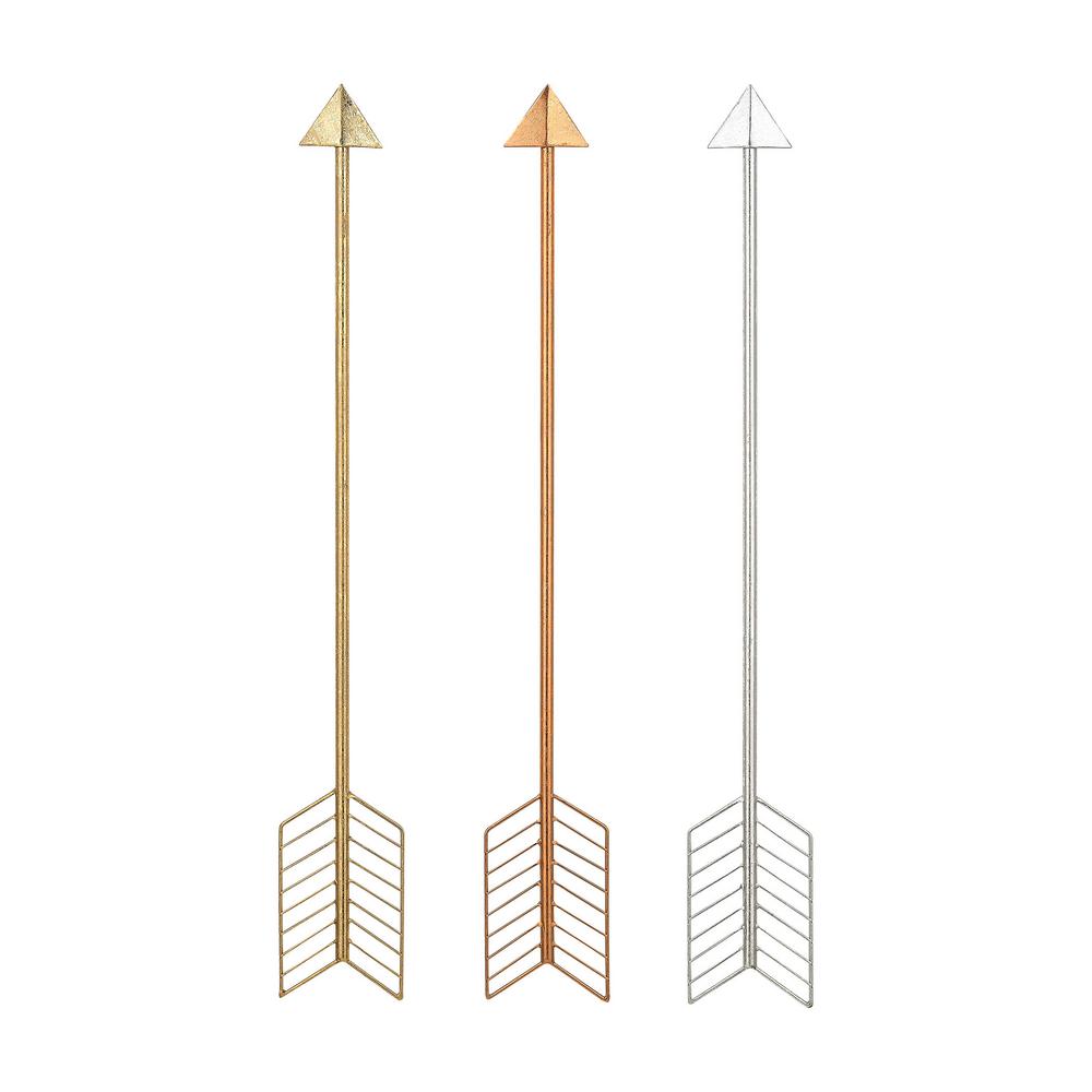 Titan Lighting 30 in. x 4 in. Metallic Arrows Wall Hangings (3Piece