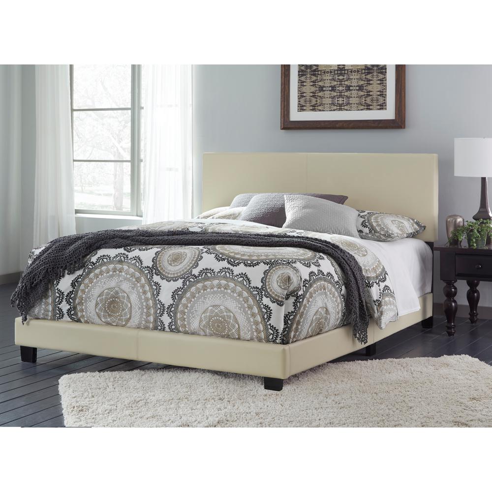 Os Home And Office Furniture King Sized Upholstered Bed In Cream