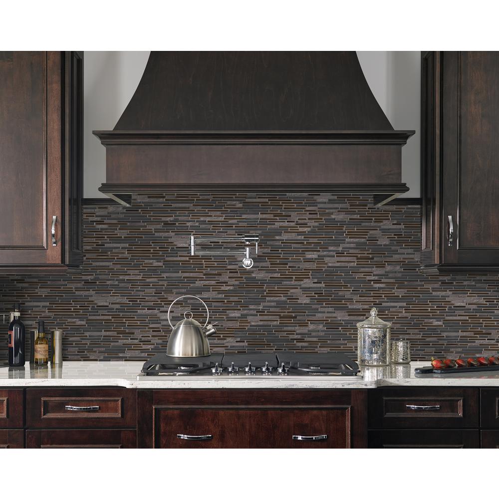 MS International Mosaic Tile Titan Interlocking Porcelain and Stone Mesh Mounted