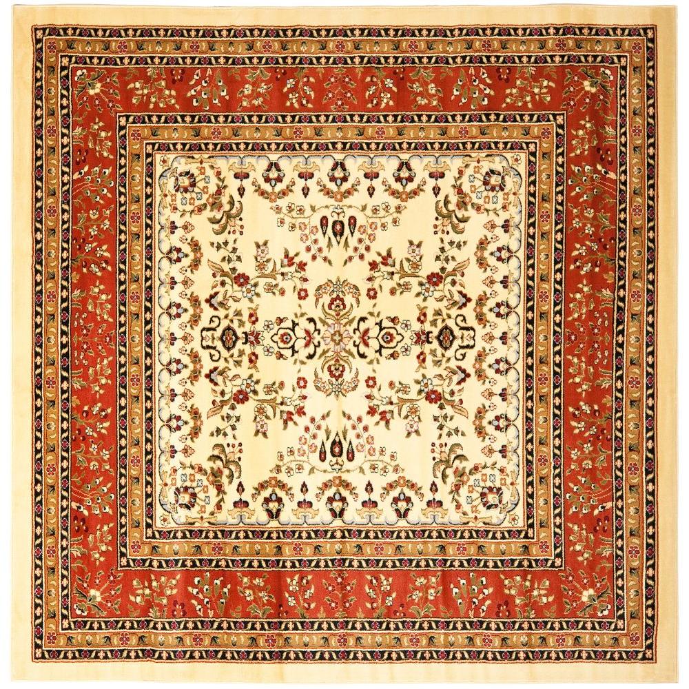 Safavieh Lyndhurst Ivory Rust 8 Ft X Square Area Rug Lnh331r Safavieh Lyndhurst Ivory Rust 8 Ft X Square Area Rug