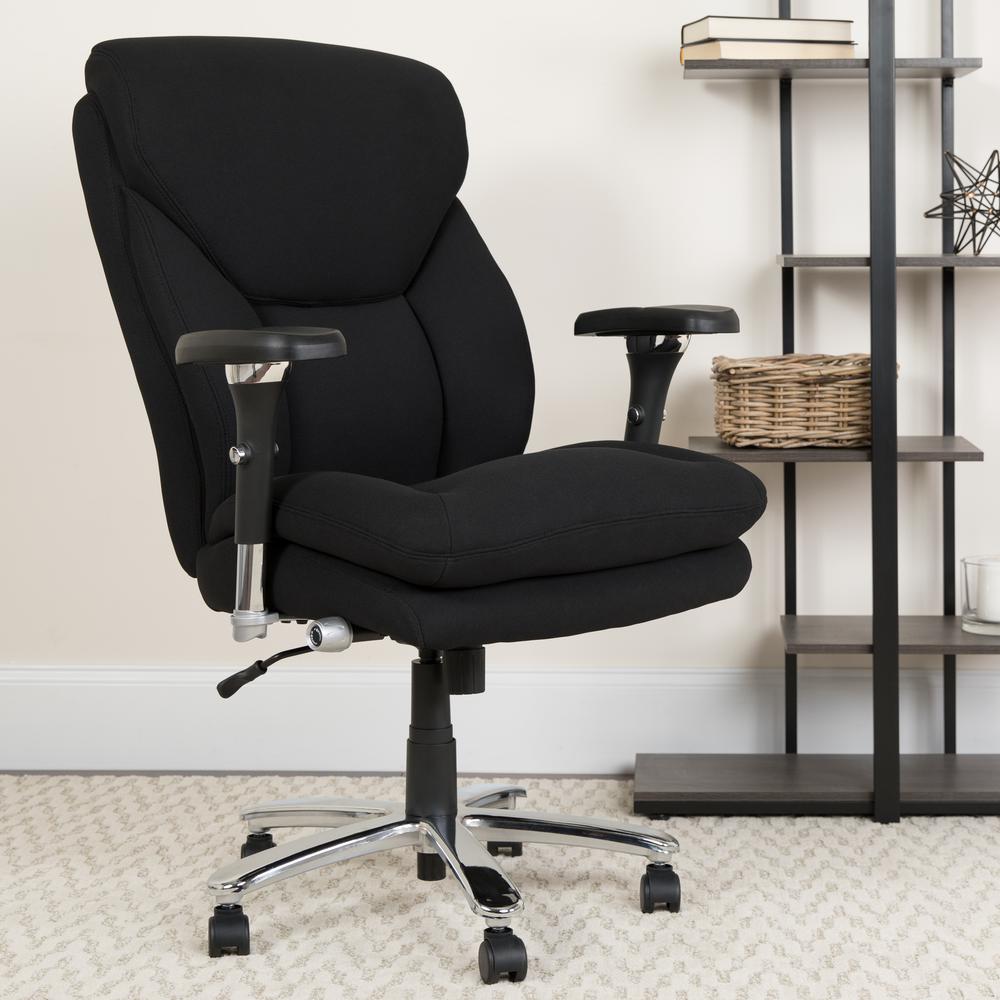 Flash Furniture Carnegy Avenue Black Fabric Metal Office/Desk Chair CGA-GO-24098-BL-HD - The 