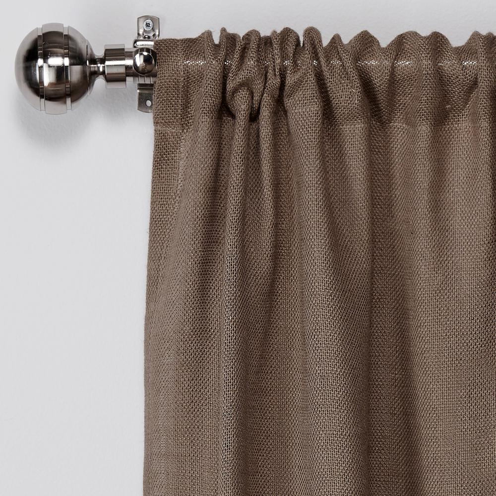 Burlap 54 In W X 84 In L Jute Rod Pocket Top Curtain Panel In