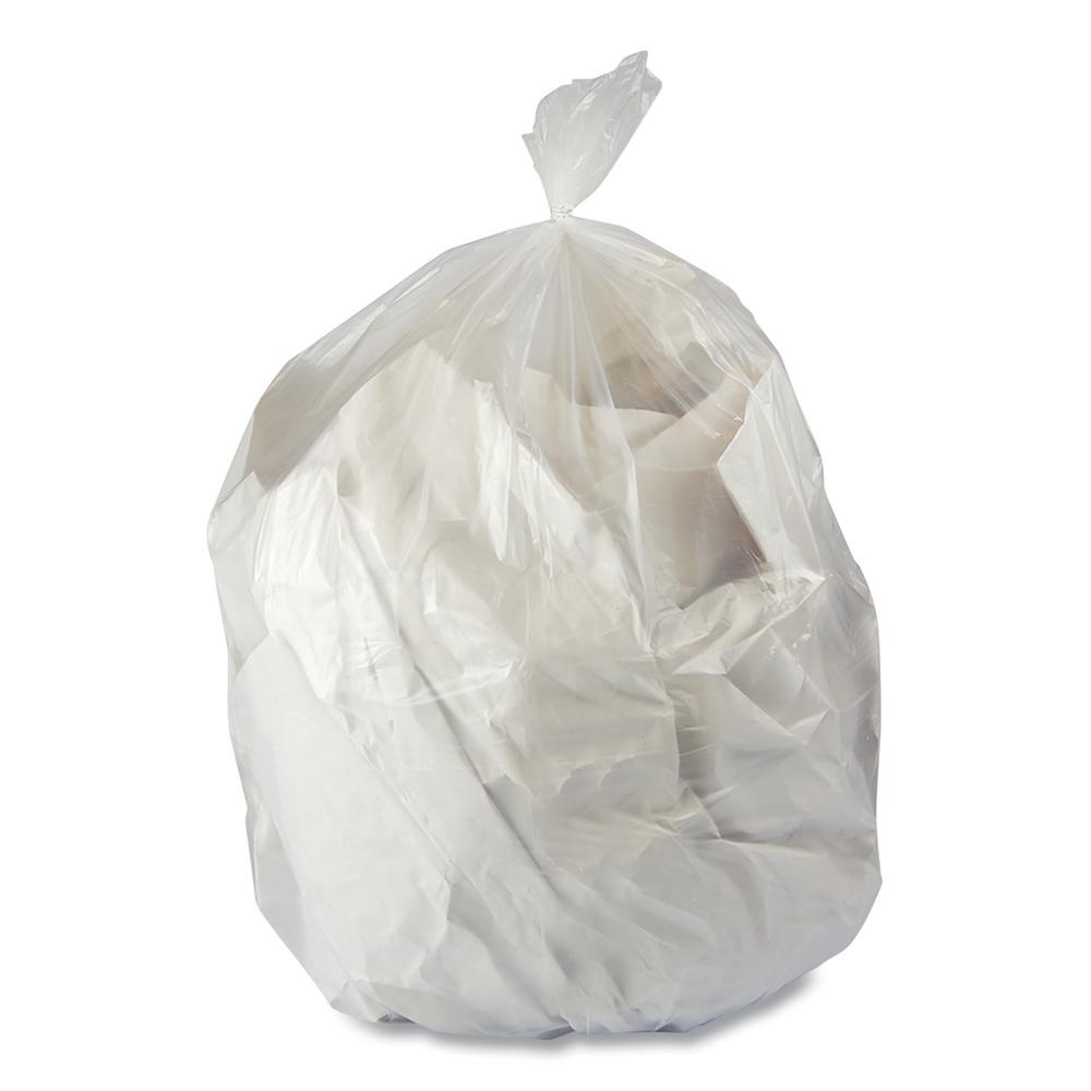 7-10 Gallon Clear Trash Bags 50 Pack//1 Roll Small Can Liners 24/" X 24/" 8 Mic