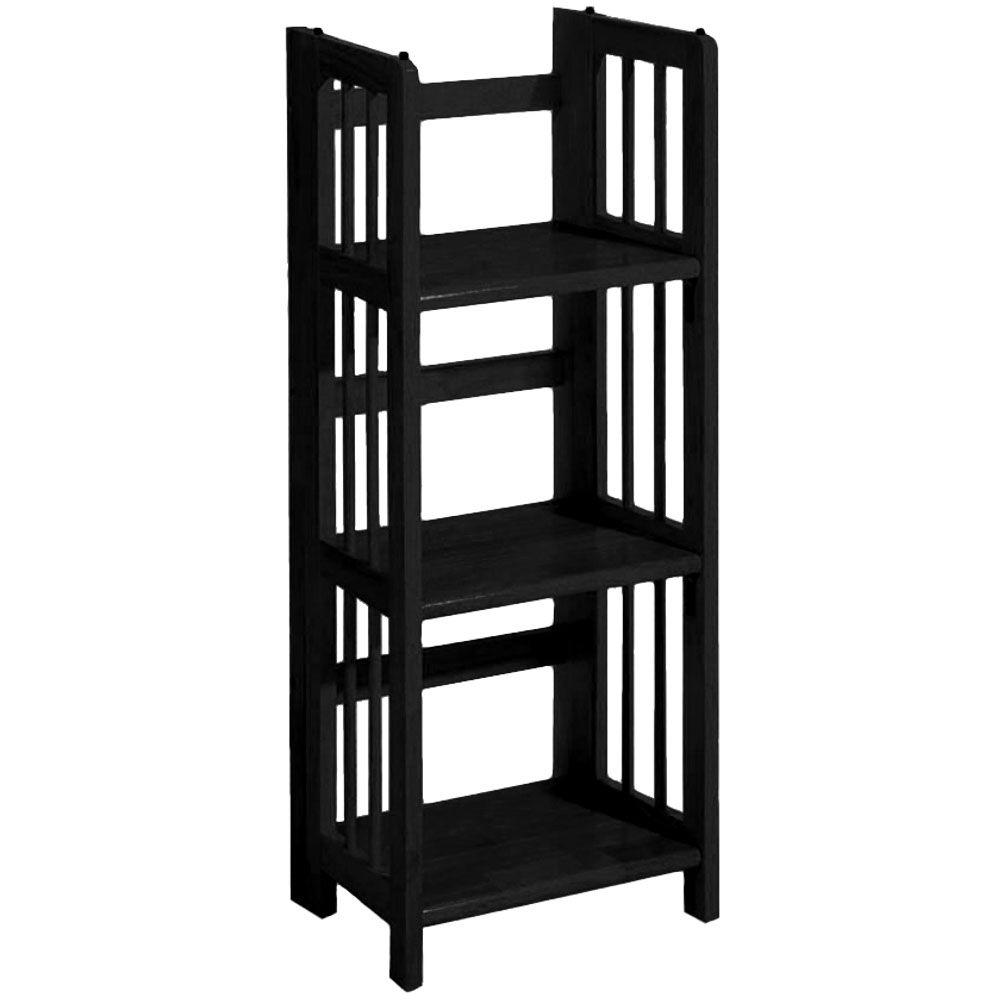 Wood Bookcases Home Office Furniture The Depot Black Folding Stacking Open Bookcase