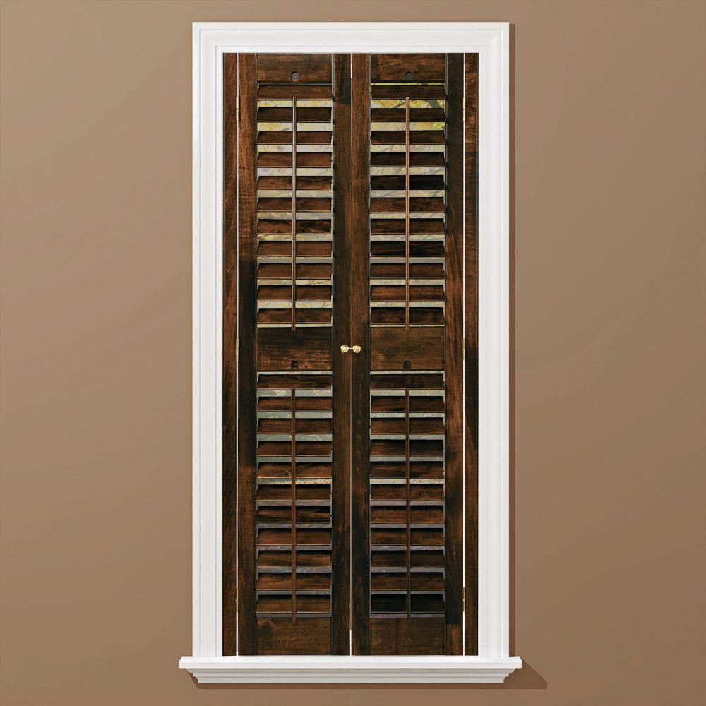 Home Basics Plantation Walnut Real Wood Interior Shutters Price Varies By Size