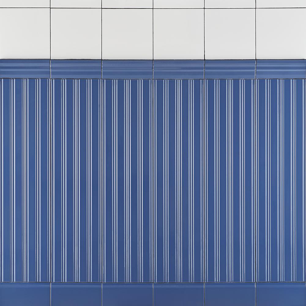 Ivy Hill Tile Rai Beadboard Blue 7.89 in. x 31.62 in. Polished Porcelain Wall Tile (8.61 sq. ft
