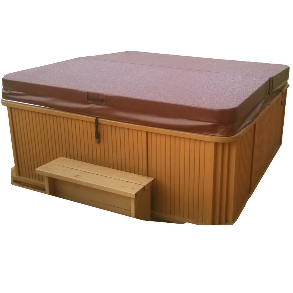 Beyondnice 75 In X 75 In Hot Tub Spa Cover For Dream Maker X 500 5 In 3 In Thick 8 In Radius Corners In Brown D1860 5 Brown The Home Depot