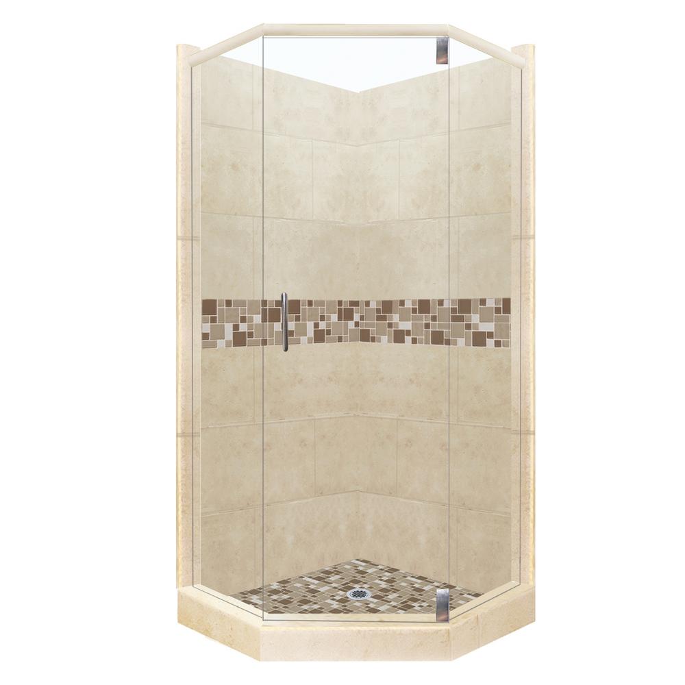 American Bath Factory Tuscany Grand Hinged 32 In X 36 80 Right Cut Neo Angle Shower Kit Brown Sugar And Chrome Hardware American Bath Factory Tuscany Grand Hinged 32 In X 36 80 Right Cut Neo Angle Shower Kit Brown Sugar And Chrome Hardware