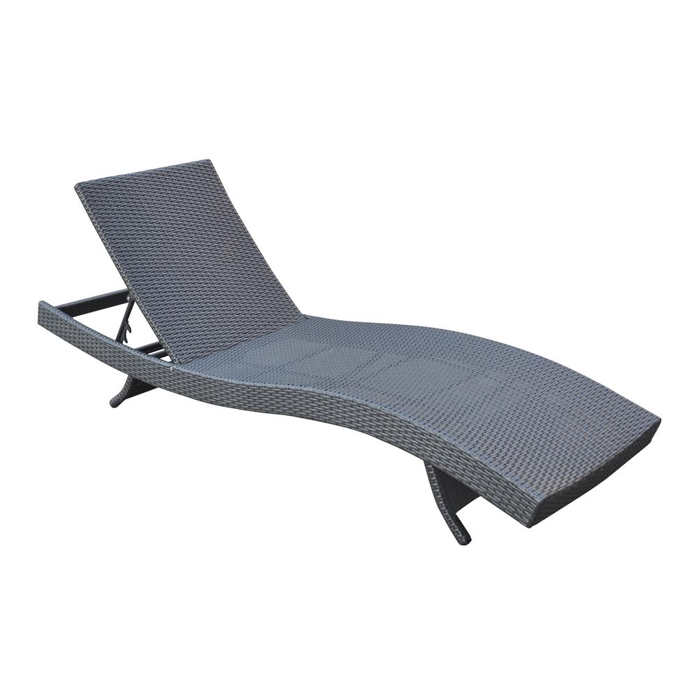 Armen Living Cabana Adjustable Wicker Outdoor Lounge Chair