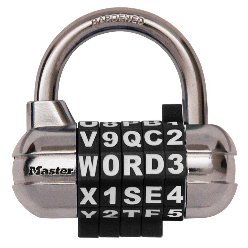 Master Lock Set Your Own 5 Dial Word Number Combination Padlock 