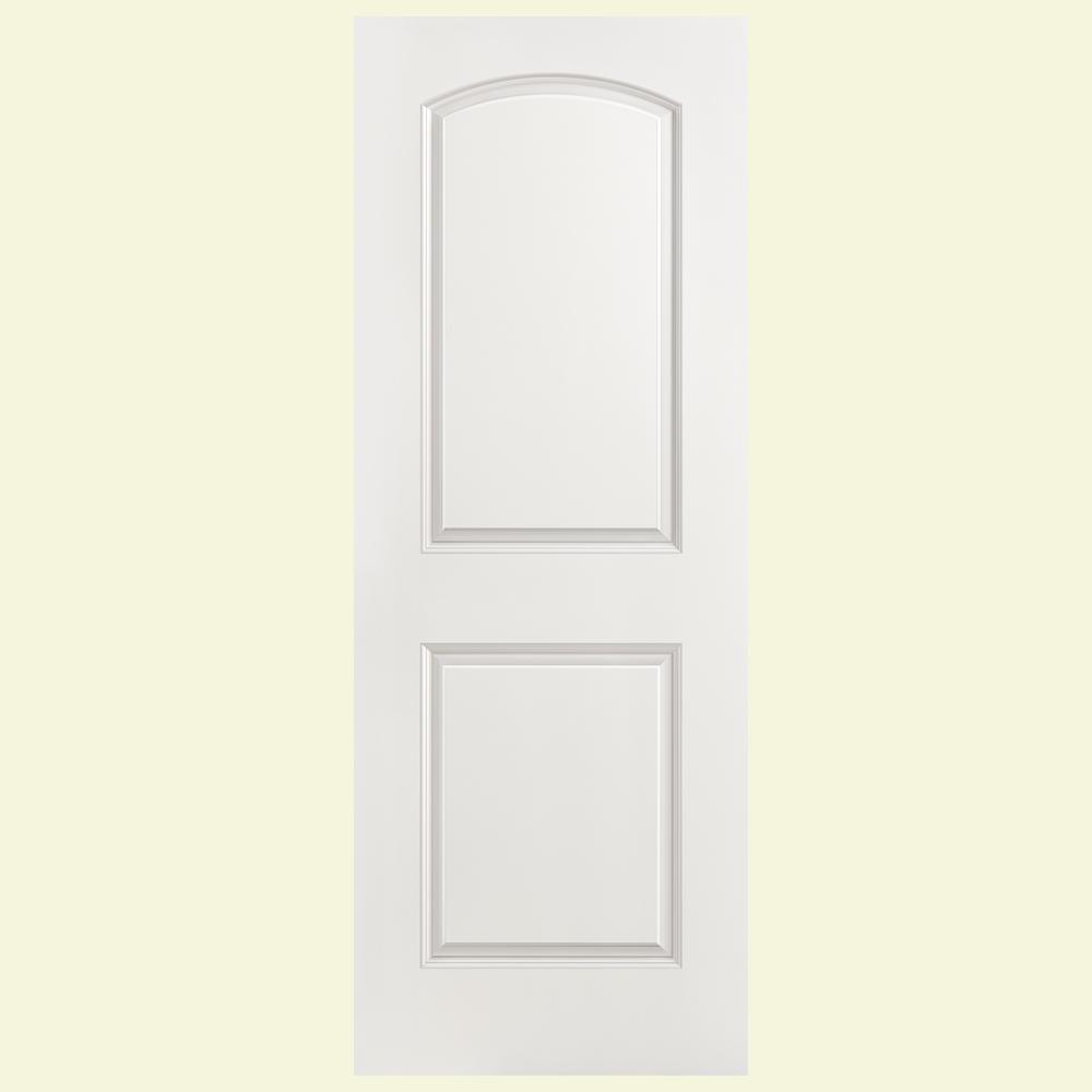 Masonite 28 In X 80 In Roman Smooth 2 Panel Round Top Hollow Core Primed Composite Single Prehung Interior Door