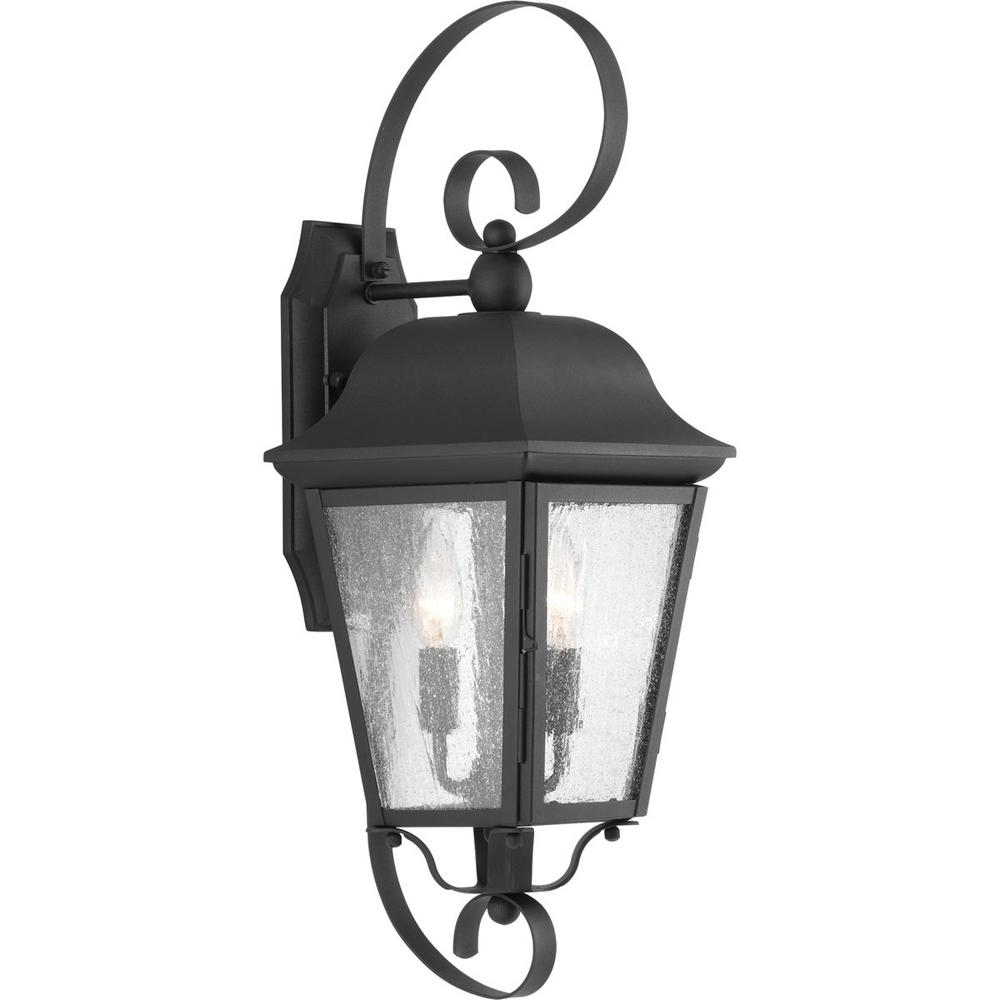Progress Lighting Kiawah Collection 2 Light Black 21 9 In Outdoor Wall Lantern Sconce
