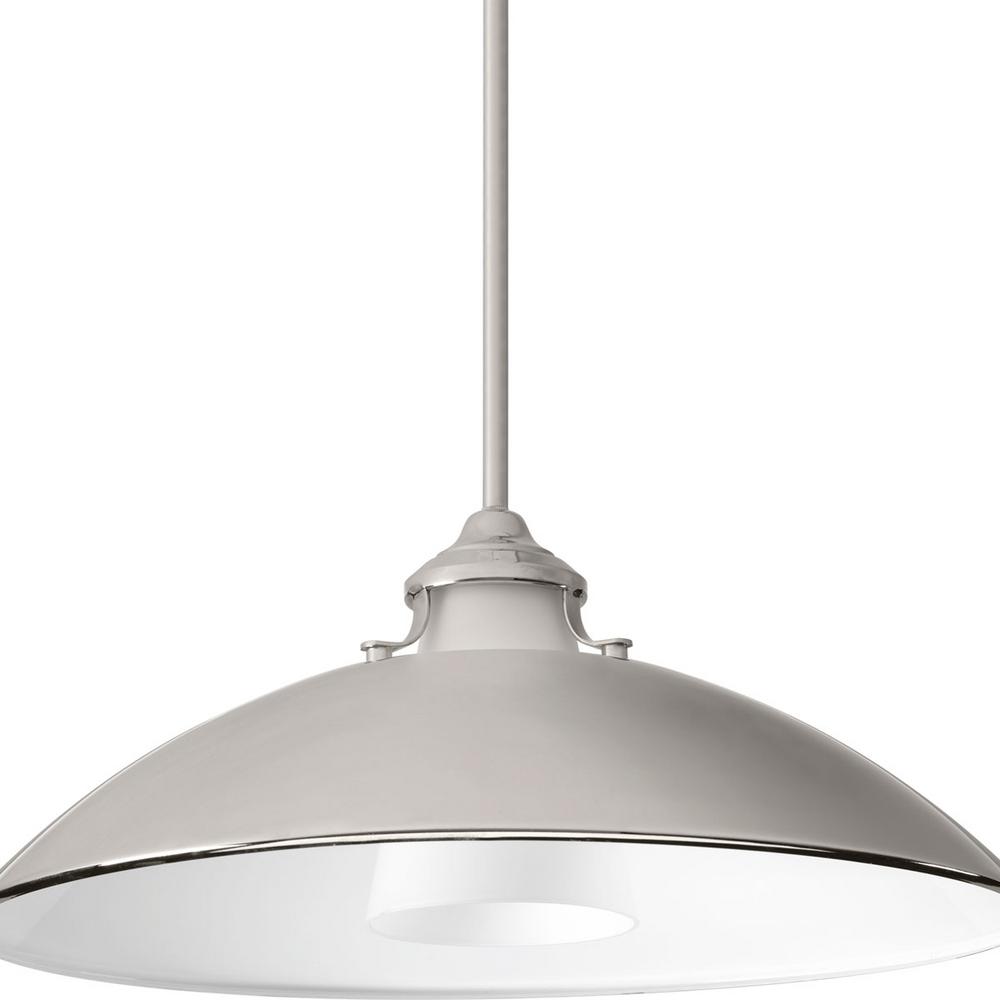 Progress Lighting Carbon Collection 1-light Polished Nickel Pendant
