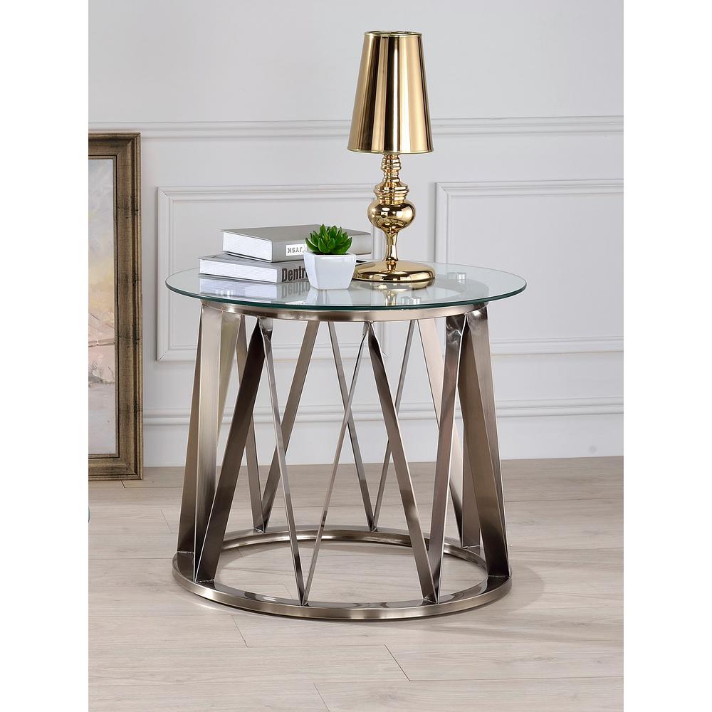 Southern Enterprises Nellie Matte Brass End TableHD864914 The Home Depot