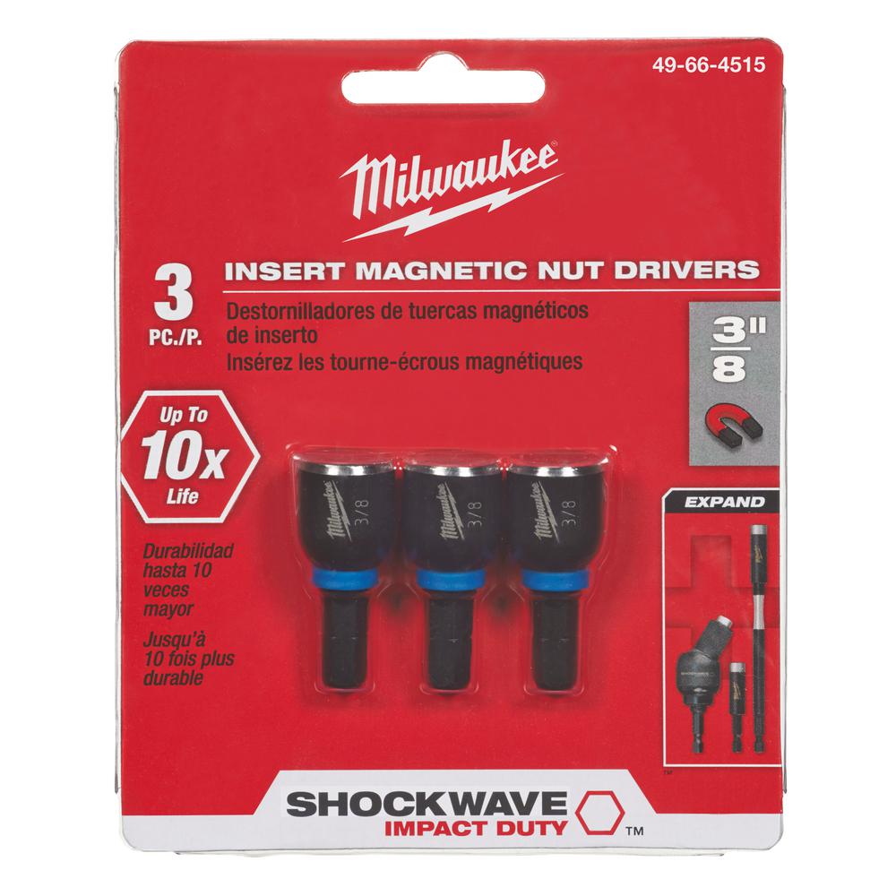 Milwaukee Shockwave 3/8 in. Insert Nut Driver (3Pack)49664515 The